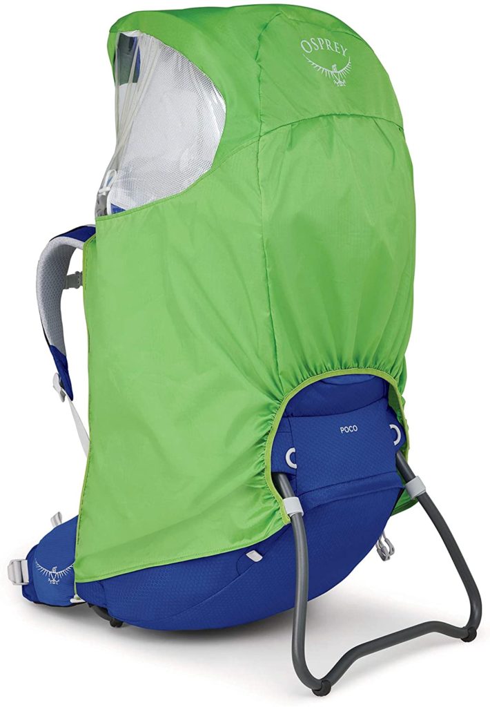 Osprey Poco Rain Cover for hiking with a baby in winter