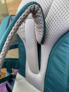 Child seat adjustment via velcro